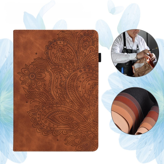 Flap case for Xiaomi Redmi Pad SE 11", flower, brown