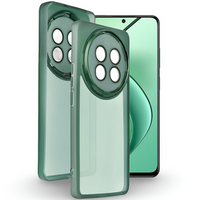 Silicone case for Realme 12, with camera protection, transparent / green