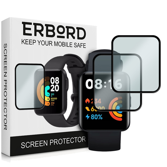 2x ERBORD Hybrid Glass for Xiaomi Redmi Watch 2 Lite