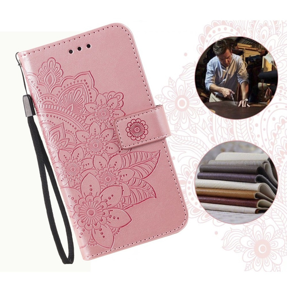 Flip case for Xiaomi Redmi 13C / Poco C65, Mandala Flower, pink