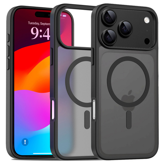 Matt Case for iPhone 17 Pro Max, for MagSafe, translucent black