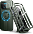 Armored case for iPhone 15 Pro Max, Dexnor CamProtect MagSafe, green (Two frames)