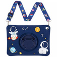 Children's silicone case for iPad 10.2 2021 / 2020 / 2019, armored with strap, Astronaut, dark blue
