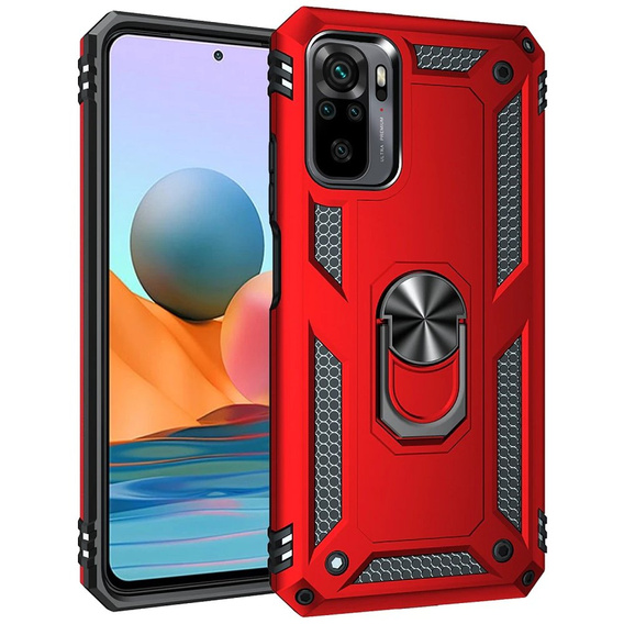 Armor Case for Xiaomi Redmi Note 10 / 10S, Nox Case Ring, red