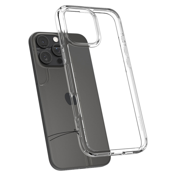 Spigen case for iPhone 16 Pro, Ultra Hybrid, transparent + 9H Tempered Glass