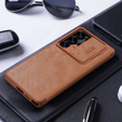 NILLKIN flip case for Samsung Galaxy S25 Ultra, CamShield Qin Pro, leather, brown