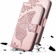 Flip case for Infinix Hot 40i, Butterfly, pink rose gold