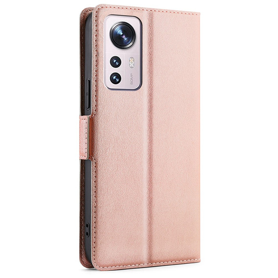 Flip case for Xiaomi 12 Pro, Wallet, pink rose gold