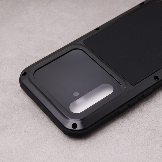 Love Mei Case for Samsung Galaxy A54 5G, armored with glass, black