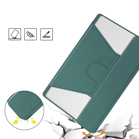 Keyboard case for Lenovo Tab M11 10.95" / Idea Tab 11" / Tab K11 11" (2 gen.), Rotary 360° Leather, dark green