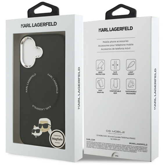Karl Lagerfeld Karl & Choupette Heads Pins & Logo MagSafe Case for iPhone 17