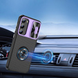 Case for Samsung Galaxy S23 Plus, Camera Slide Ring, black / purple