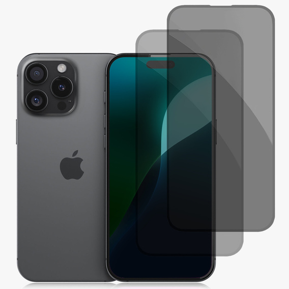 2x Tempered Privatization Glass for iPhone 17 Pro/17/16 Pro, ERBORD Anti-Spy