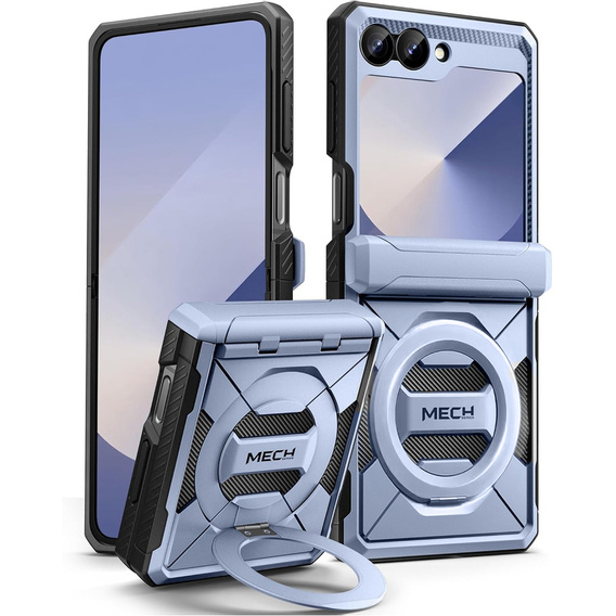 Tongate MECH case with MagSafe for Samsung Galaxy Z Flip7 FE / Z Flip6, blue