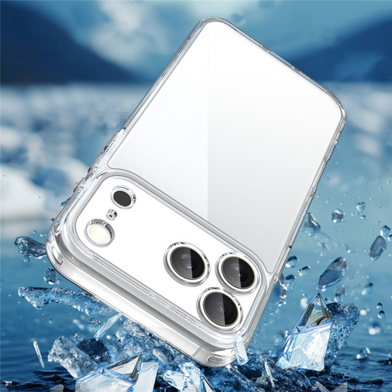 Silicone sleeve for iPhone 17 Pro Max, with hard back, transparent