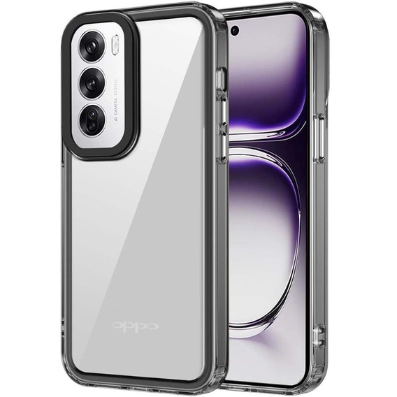 Case for Oppo Reno 12, Fusion Hybrid, transparent / black