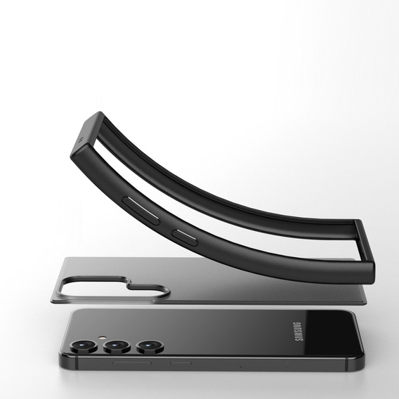 Case for Samsung Galaxy S24+ Plus, Fusion Hybrid, with camera protection, transparent / black