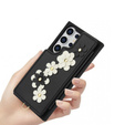 Case for Samsung Galaxy S25 Ultra, Leather Flower Card Slot, black