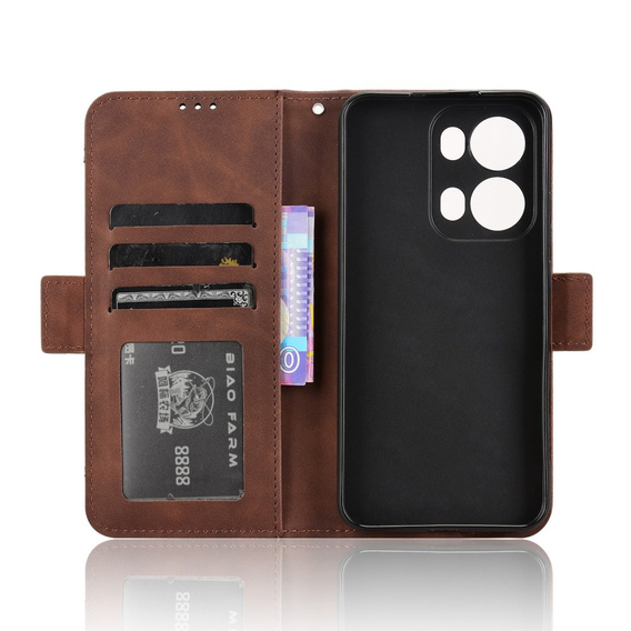 Flip case for Oppo Reno 13 Pro, Card Slot, brown