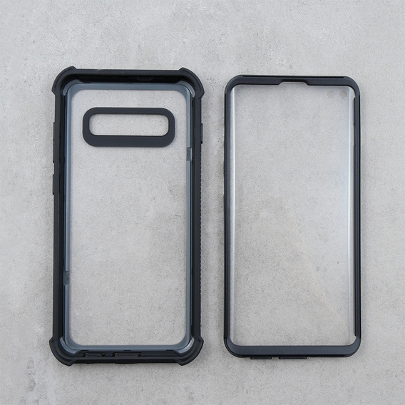 Case for Samsung Galaxy S10 Plus, Dexnor Full Body Rugged, transparent / black
