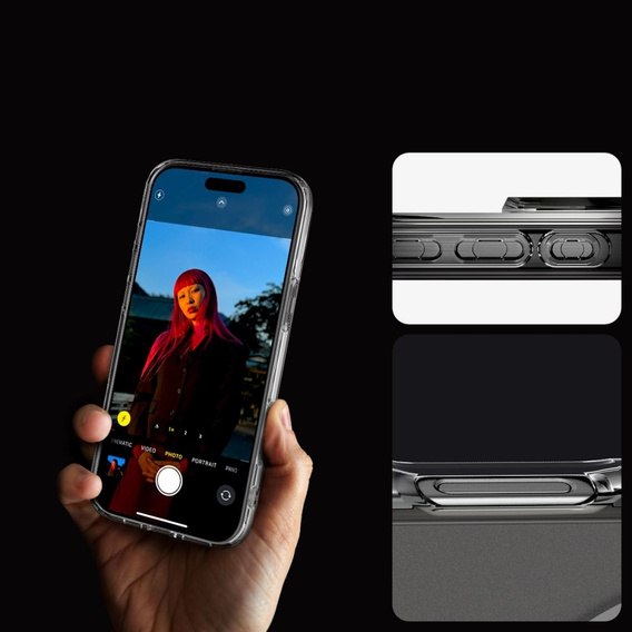 Spigen MagSafe Case for iPhone 16 Pro Max, Ultra Hybrid, transparent / white + 9H Tempered Glass