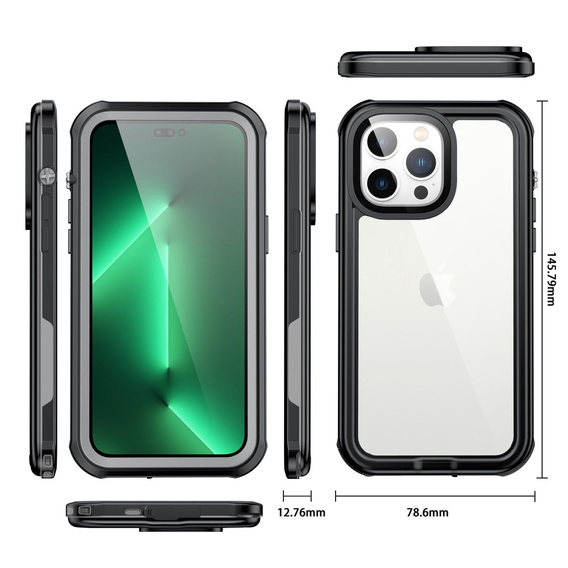 IP68 Waterproof Case for iPhone 14 Plus, black