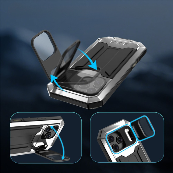 R-JUST armoured case with screen protector and stand for iPhone 17 Pro Max