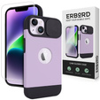 ERBORD MagSafe Cam Slider Case, purple + screen protector for iPhone 13 / iPhone 14