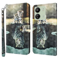 Flip case for Xiaomi Redmi 13C / Poco C65, Wallet, Cat & Tiger