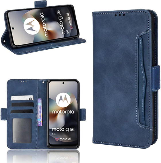 Flip case for Motorola Moto G56 5G, Card Slot, dark blue