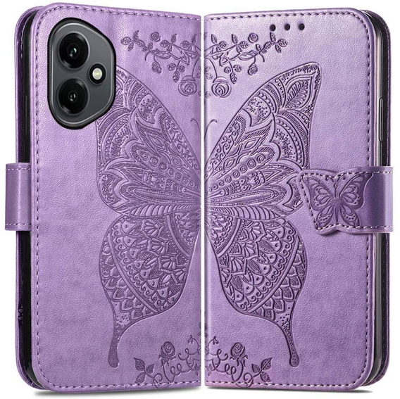 Flip case for Honor 400 5G, Butterfly, purple