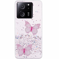 Case for Xiaomi 13T / 13T Pro / Redmi K60 Ultra, Glitter Butterfly, pink