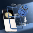 Case for Samsung Galaxy Z Flip7 FE / Z Flip6, Corners Dropproof, for MagSafe, transparent / navy blue