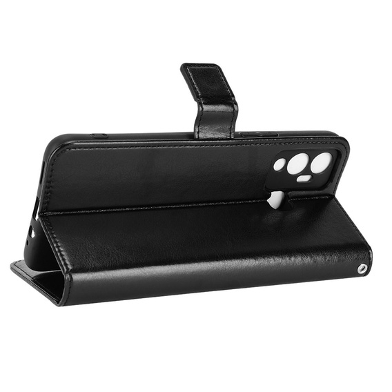 Flip case for Infinix Hot 12 Play 4G, Crazy Horse Wallet, black