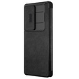 NILLKIN flip case for Samsung Galaxy S25 Ultra, CamShield Qin Pro, leather, black