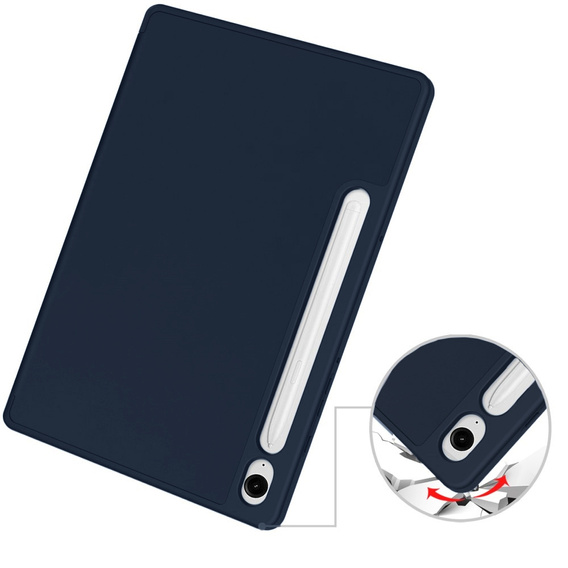 Case for Samsung Galaxy Tab S10 FE+ Plus, Smartcase with stylus space, dark blue