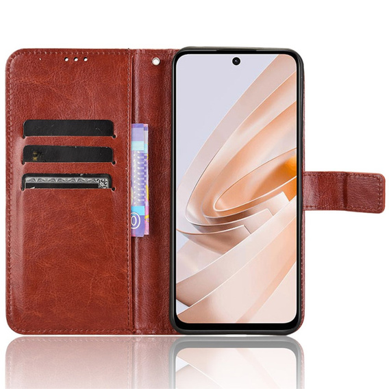 Flip case for Xiaomi Redmi 13, Crazy Horse Wallet, brown