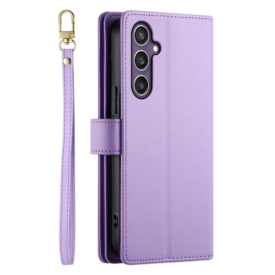 Flip case for Samsung Galaxy S25+ Plus, Wallet Zipper Pocket, purple