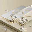 Case for iPhone 14 Pro, Electro MagSafe, gold + Screen Glass