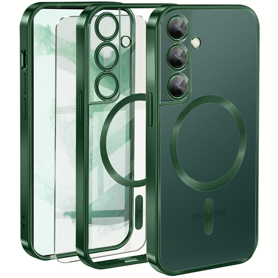 Case for Samsung Galaxy S22, Electro MagSafe, green + Screen Glass
