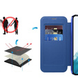 Flip case for Samsung Galaxy S22 5G, RFID Wallet MagSafe CamShield, dark blue