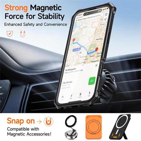 MagSafe-compatible protective case with stand for iPhone 17 Pro