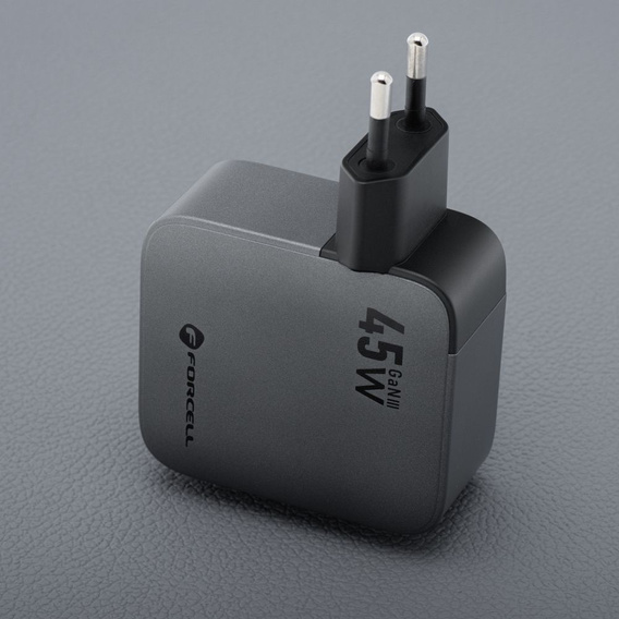 Forcell F-Energy 45W GaN mains charger with USB-C cable