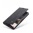 CASEME case for Samsung Galaxy S22 Ultra, Leather Wallet Case, black