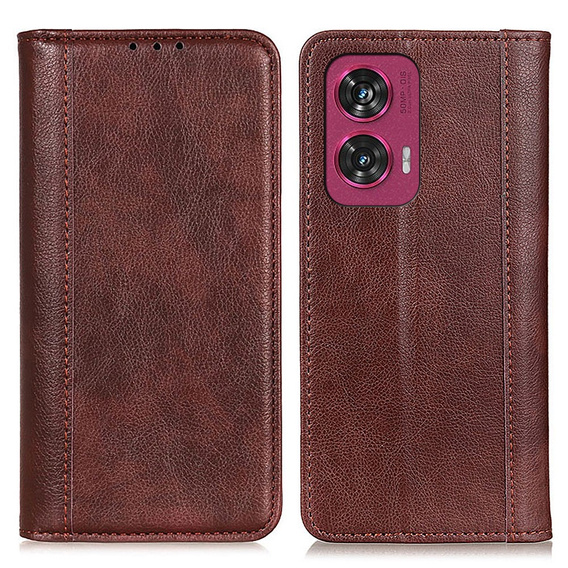 Flip case for Motorola Edge 50 Fusion 5G, Split Leather, brown