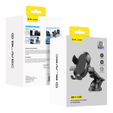 Car windshield mount with adjustment and automatic clamping for smartphones from 6 to 8.5 cm wide