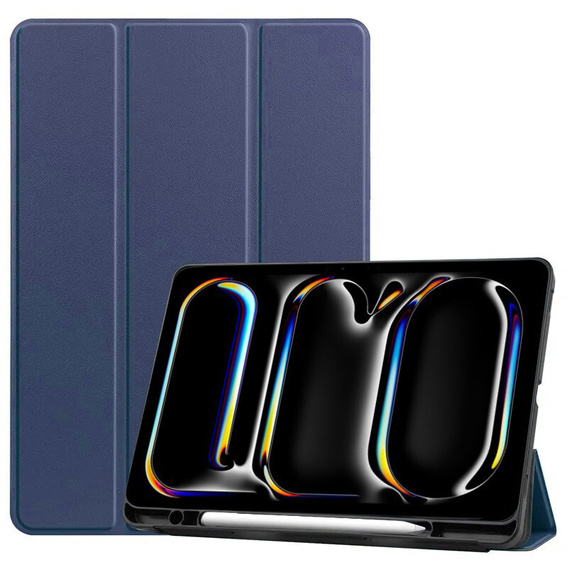 Case for iPad Pro 11 2024, Smartcase with stylus space, dark blue