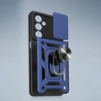 Armoured case for Samsung Galaxy A17 5G, with camera protection, with stand, blue