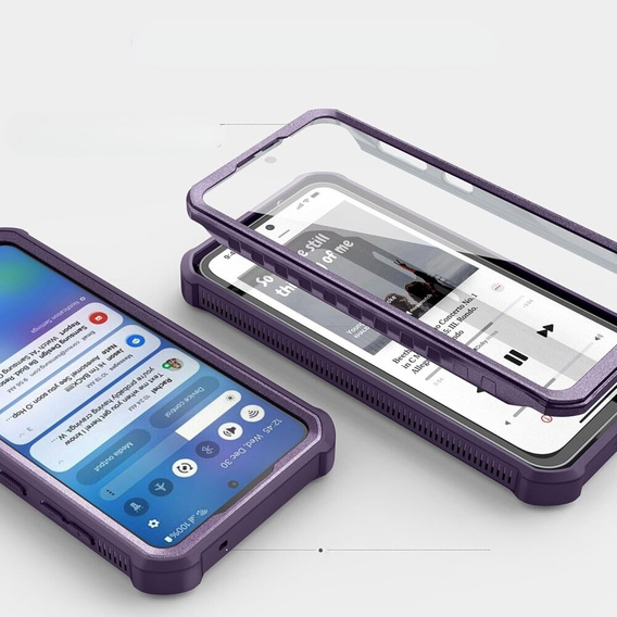 Armored case for Samsung Galaxy S23 FE, Dexnor Full Body (Two Frames), purple