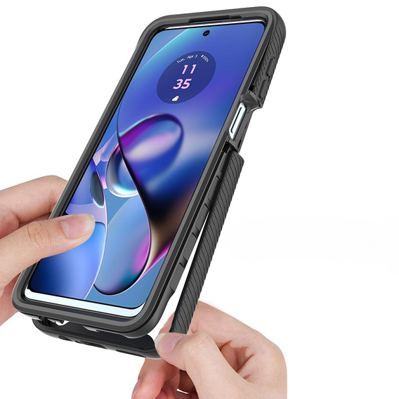 Case for Motorola Moto G54 5G, Shockproof, with film, black